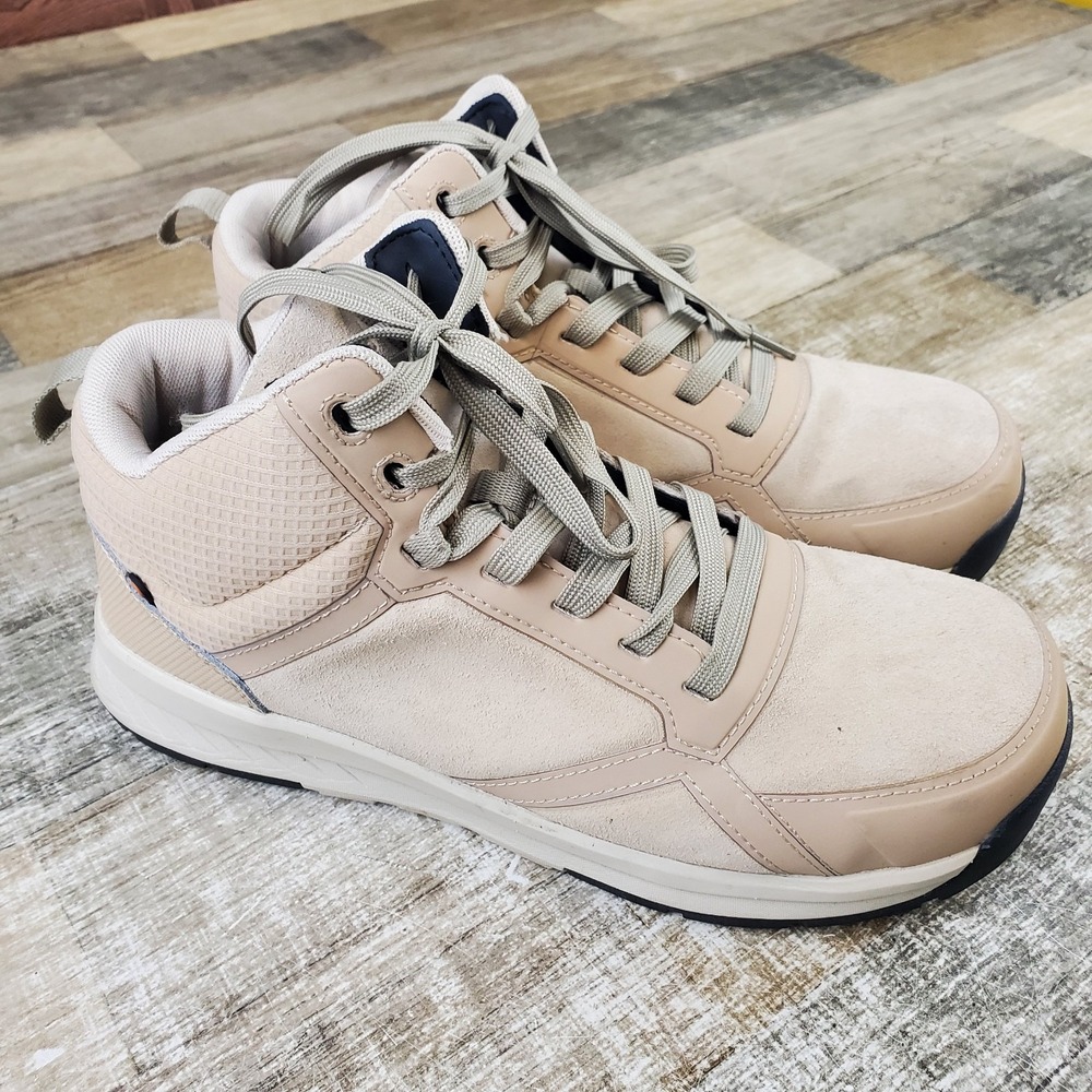 Bogs Sandstone Mid Womens Work Boots Sz 10 Composite Safety Toe Taupe Suede